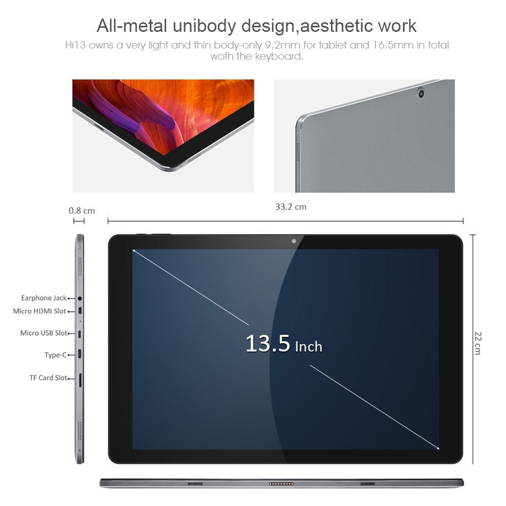 Chuwi Hi13 64GB Intel Apollo Lake Celeron N3450 Quad Core 13.5